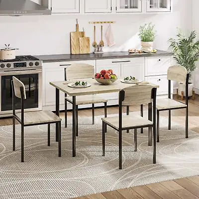 42'' 5 Piece Dining Table Set W/4 Chairs Home Kitchen Breakfast Dinette Table • $166.24