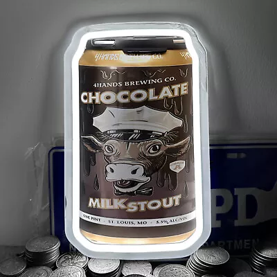 Chocolate Milk Stout Can Neon Light Sign For Bar Club Party Wall Decor 12 X7  H4 • $49.99