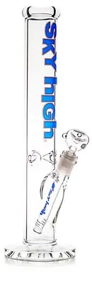 15  SKY HIGH 5MM BOROSILICATE Glass Water Pipe Bong Hookah Tube - Blue • $69.99