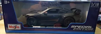 Porsche 911 GT3 Black Diecast Car Special Edition 1:18 Maisto • $32.99