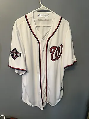 Washington Nationals 2019 World Series Button Up Majestic Jersey Mens XL • $37.99