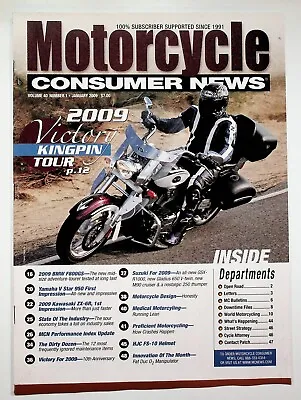 2009 January Motorcycle Consumer News Victory Kingpin BMW F800GS Yamaha V Star • £5.60