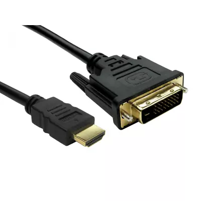 2m DVI To HDMI Cable PC To Monitor DVI-D PC Laptop To TV Adapter Converter Lead • £4.99