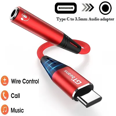 USB Type C To 3.5mm Headphone Jack Adapter AUX Audio Cable For Android PC Mac • £6.25