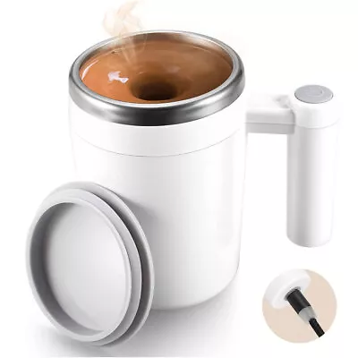 400ML Electric Self Mixing Magnetic Automatic Stirring Stainless Coffee Cup Gift • £7.89