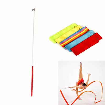 6M Dance Ribbon Gym Rhythmic Art Gymnastic Ballet Streamer Twirling Rod 5ColD Th • $3.51