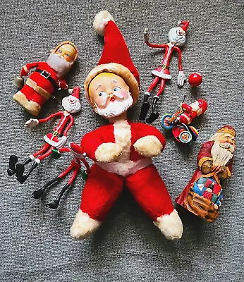 Lot Of 7 Vintage Santa Dolls & Toys. • $45