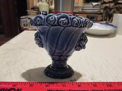 Vintage German Blue Mini Vase 4.75  Tall Germany • $8