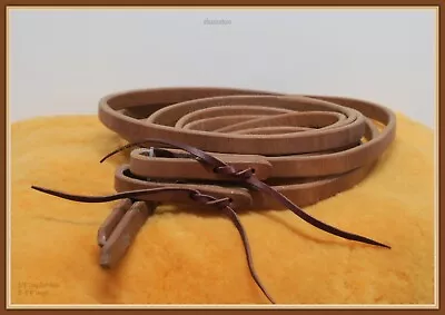 5/8  Wide Hermann Oak Harness Leather Handmade Split Reins Long Length • $59.99