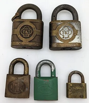 5 Vintage Brass Padlocks Locks Yale Towne Corbin Sargent NO KEYS • $29.99
