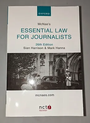 £30 • Buy McNae's Essential Law For Journalists (26th Edition)