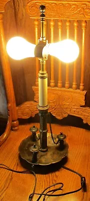 Vintage L&l Wmc Electric Candlestick Desk Lamp Library Den Study Brass/bronze • $39.99