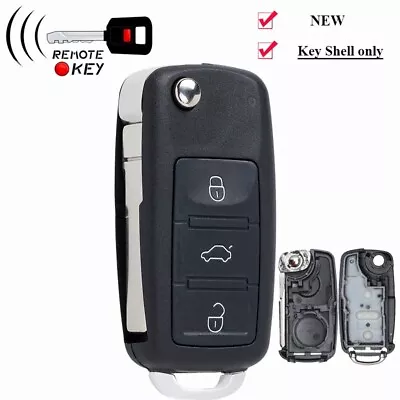 Flip Remote Key Shell Case For VW Polo GOLF MK6 Jetta Tiguan Sharan Fob 3 Button • $11.35