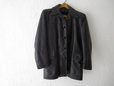 Vintage 1960s Mens Leather Jacket/Car Coat  USA Made In EX. Cond. • $61.99