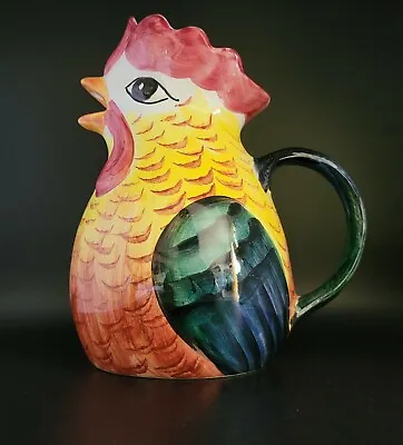 Vintage Rooster Pitcher Made In Italy Large Ceramic Rooster 9.25  • $65