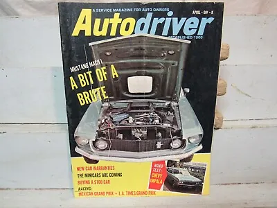 AUTODRIVER Apr 1969;TESTS: ELECTRA 225MUSTANG MACH I IMPALA COUPE REC VEHICLE • $12.50