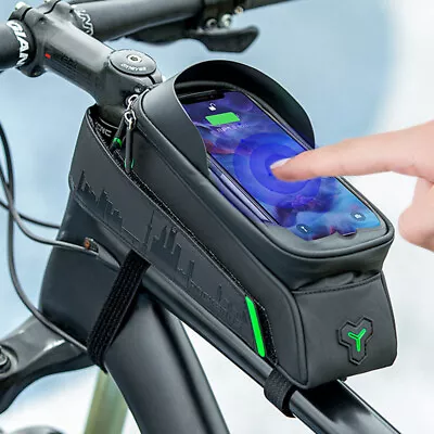 ROCKBROS Bike Touch Screen Phone Holder Waterproof Front Top Tube Bag 5.8/6.0'' • $17.99