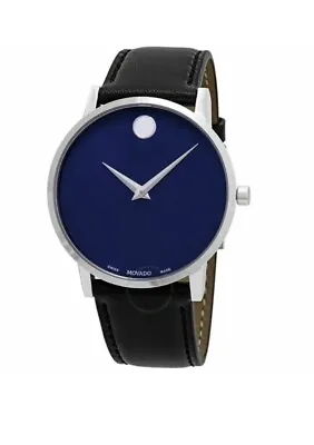 Brand New Movado Men’s Museum Classic Blue Dial Leather Strap Watch 0607313 • $299