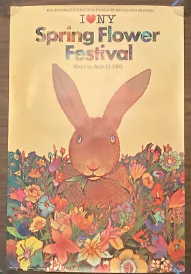 Milton Glaser Poster I Love NY Spring Flower Festival 1982 Vintage • $90