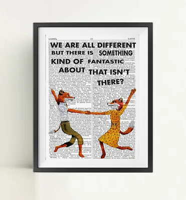 Fantastic Mr Fox Print Poster Picture Photo Dictionary Wall Art Disney Gift • £12