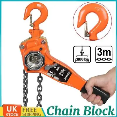 3 Ton Lever Block Chain Hoist Ratchet Type Come Along Puller Lifter HookUK • £76.89