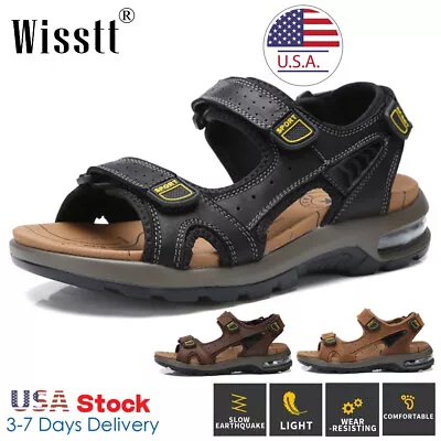 Mens Summer Trail Air Soft Sports Beach Water Shoes Lightweight Leather Sandals • $29.99