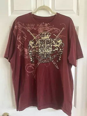 Malibu Cowboy Graphic T Shirt Mens Size XL Double Sided “In Hoc Signo Vinces” • $19.99