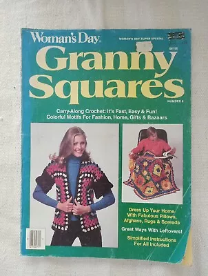 Woman's Day Granny Squares Crochet Patterns For Afghans And Clothing Vintage 80s • $19.95