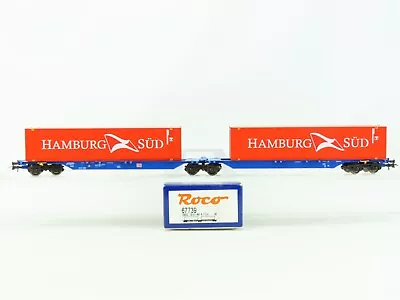 HO Scale Roco 67739 DB-AG German Articulated Flat Cars W/Hamburg Süd Containers • $59.95