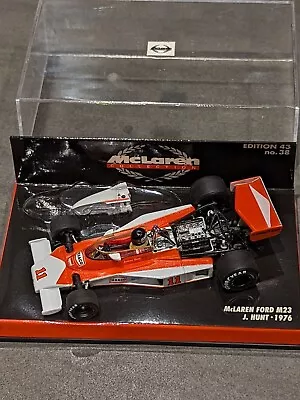 1/43 MINICHAMPS McLAREN M23 WORLD CHAMPION 1976 JAMES HUNT. MINT IN BOX MIB • $68.32