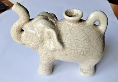 Vintage Elephant Shaped Porcelain Tea Pot Chinese 7   Cracked Finish Excellent • $17.50