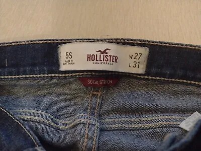 Hollister Blue Jeans Size 5 S . W27 L31 Socal Stretch • £4.70