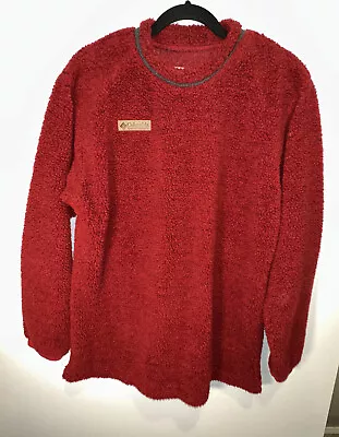 Vintage Retro Columbia Fleece Pullover Sweatshirt Red Made In USA Men’s Med • $36.65