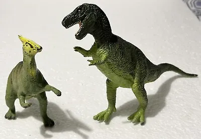 T-Rex & Parasaurolophus Carnegie Safari Vintage Dinosaur Figure Toy - 1988. • £4