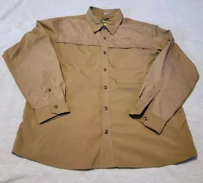 Cabela's Men Jacket Shirt XL Brown Outdoor Gear Fishing Vented Button Up Light • $18