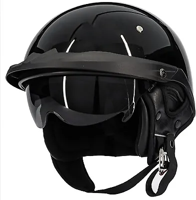 ILM Motorcycle Half Helmet Open Face With Sun Visor Cruiser Moped E-Bike Small • $54.99