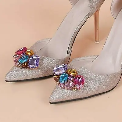 £8.87 • Buy Diamante Rhinestone Shoe Clip Colorful Shoe Charms Buckle, Removable Crystal