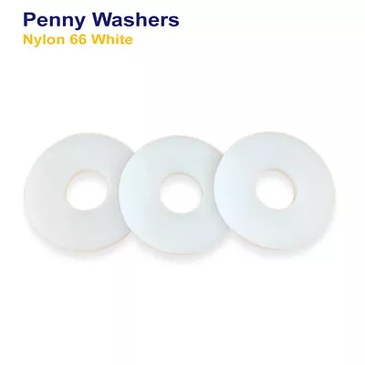 M6 M8 M10 M12 M16 M20 Penny Repair Mudguard Washers Nylon Plastic White Class 66 • £98.79