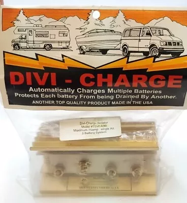 Divi-Charge Isolator 75M1A3B Maximum 75 Amp Single Alt 3 Battery System Marine • $99.88