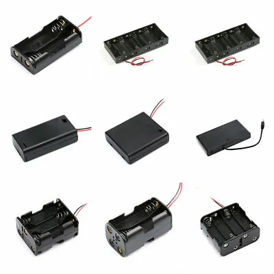 Various Battery Holder Case Box 1/2/3/4/5/6/8/10 X AA With Switch/DC Plug/Wire  • $131.27