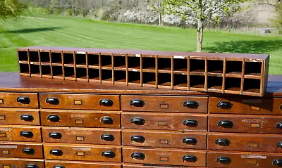 Vintage Wood Cubby Apothecary Cabinet Mailbox Parts Bin Storage Organizer Box • $850