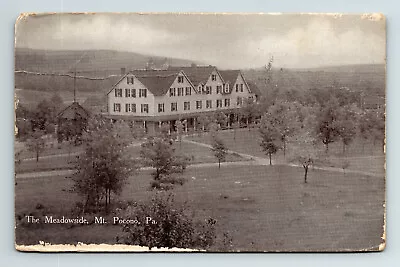 DB B&W Postcard Aerial View The Meadowside Inn Hotel Mt Pocono PA • $14.83