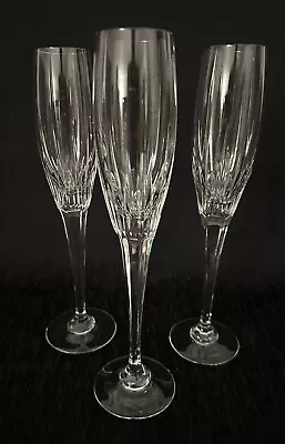 VNTG Mikasa Artic Lights Crystal Champagne Flutes 103/4 Inches Blown Glass Set/3 • $85