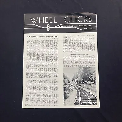 Wheel Clicks Pacific Railroad Society Monthly Newsletter Journal 1979 March • $12.99