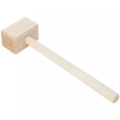 New Meat Mallet Teeth Tenderiser Steak Chicken Beef Pointed Wooden Hammer Tool • £4.99