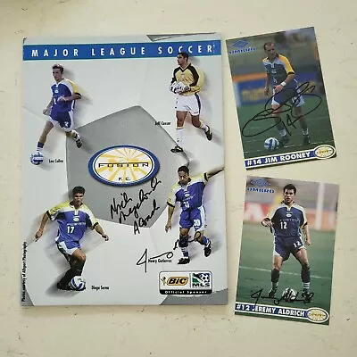 1999 Fusion Soccer Autographed Cards Jeremy Aldrich Jim Rooney Nick Megaloudis • $3.99