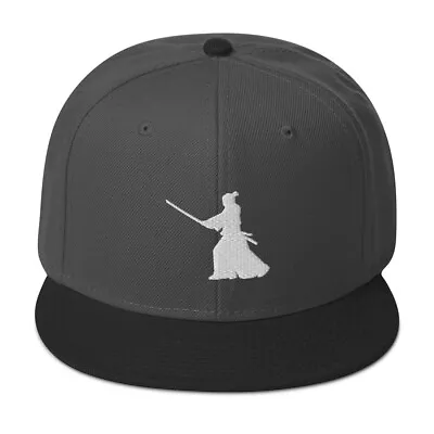 Ronin Samurai Warrior Swordsman Embroidered Flat Bill Cap Snapback Hat • $34.95