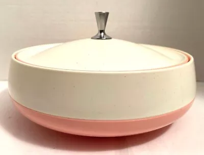 $24 • Buy Retro Serving Bowls & Lid Vintage Bacron Bopp-Decker Pink And White 8 1/2 X 3 