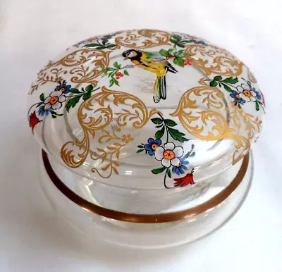 Rare Vintage Estate Vetri Murano Glass Hand Painted Bird & Flower 4 Candy Dish! • $9.99