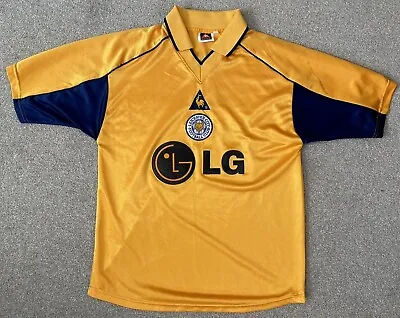 Vintage Leicester City Le Coq Sportif Yellow Away Shirt 2001/03 Size M 38/40 • £59.99